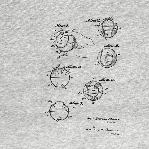 Baseball Training Device Vintage Patent Hand Drawing by TheYoungDesigns